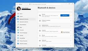 Screenshot of Windows 11's Settings and the "Bluetooth & devices" page.