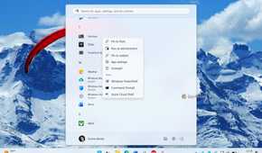Screenshot of Windows 11's Start Menu with the context menu for Terminal.