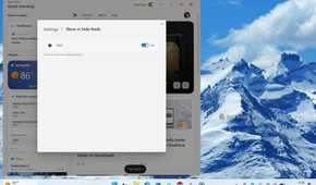 Screenshot of Windows 11's Widgets board and its "Show or hide feeds" option.