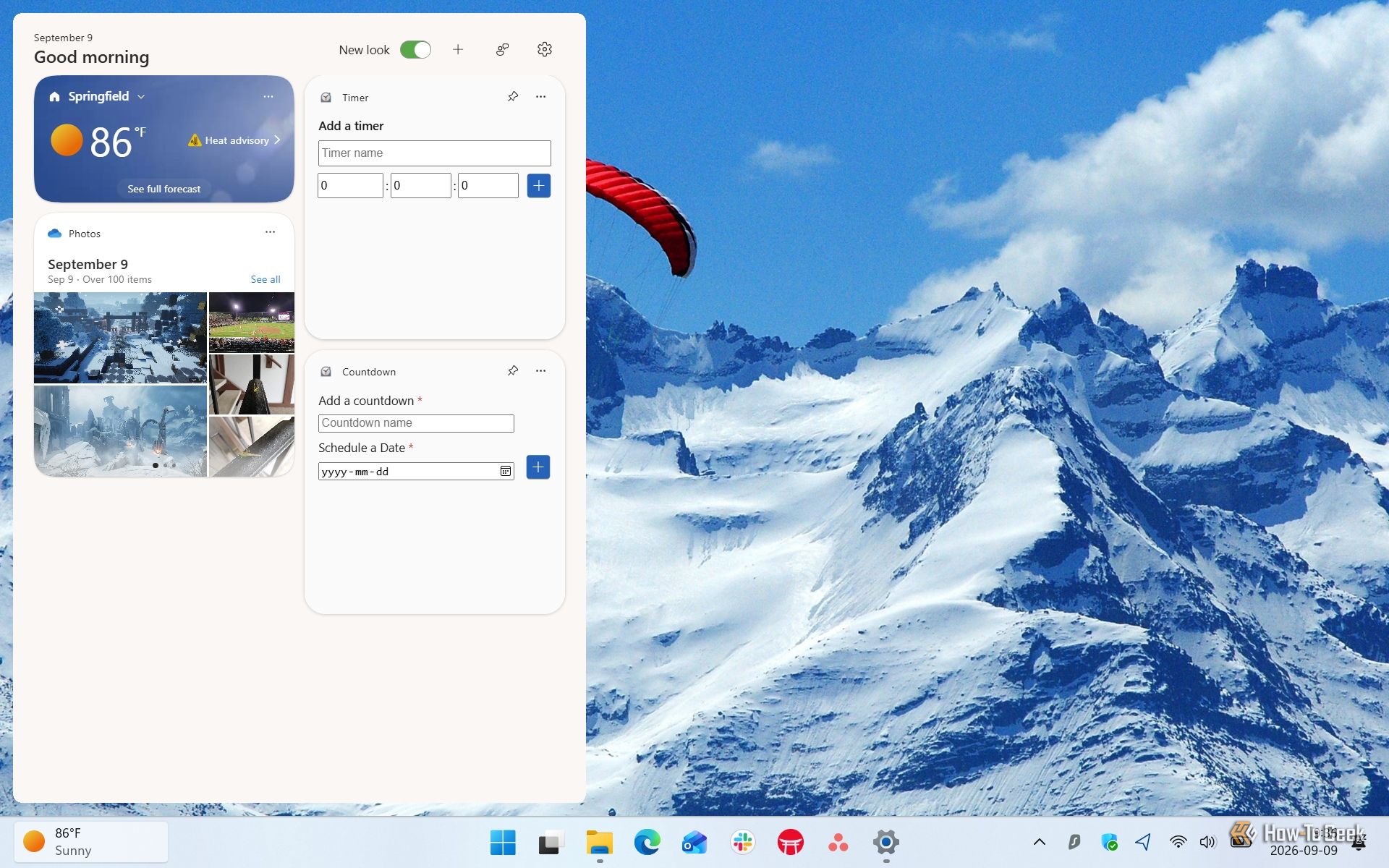 Screenshot of Windows 11's Widgets board.