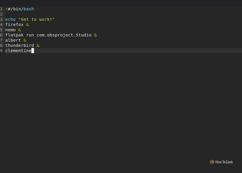 A simple script in Bash that launches several applications at once.