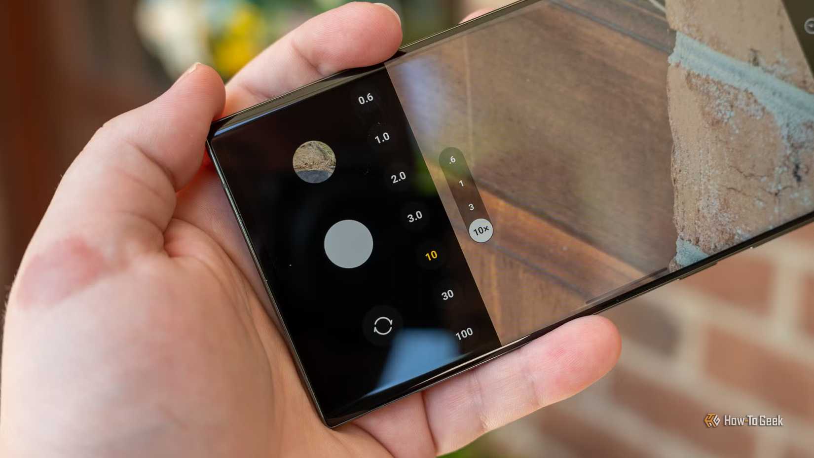 Samsung Galaxy S23 Ultra カメラ アプリのズーム レベル