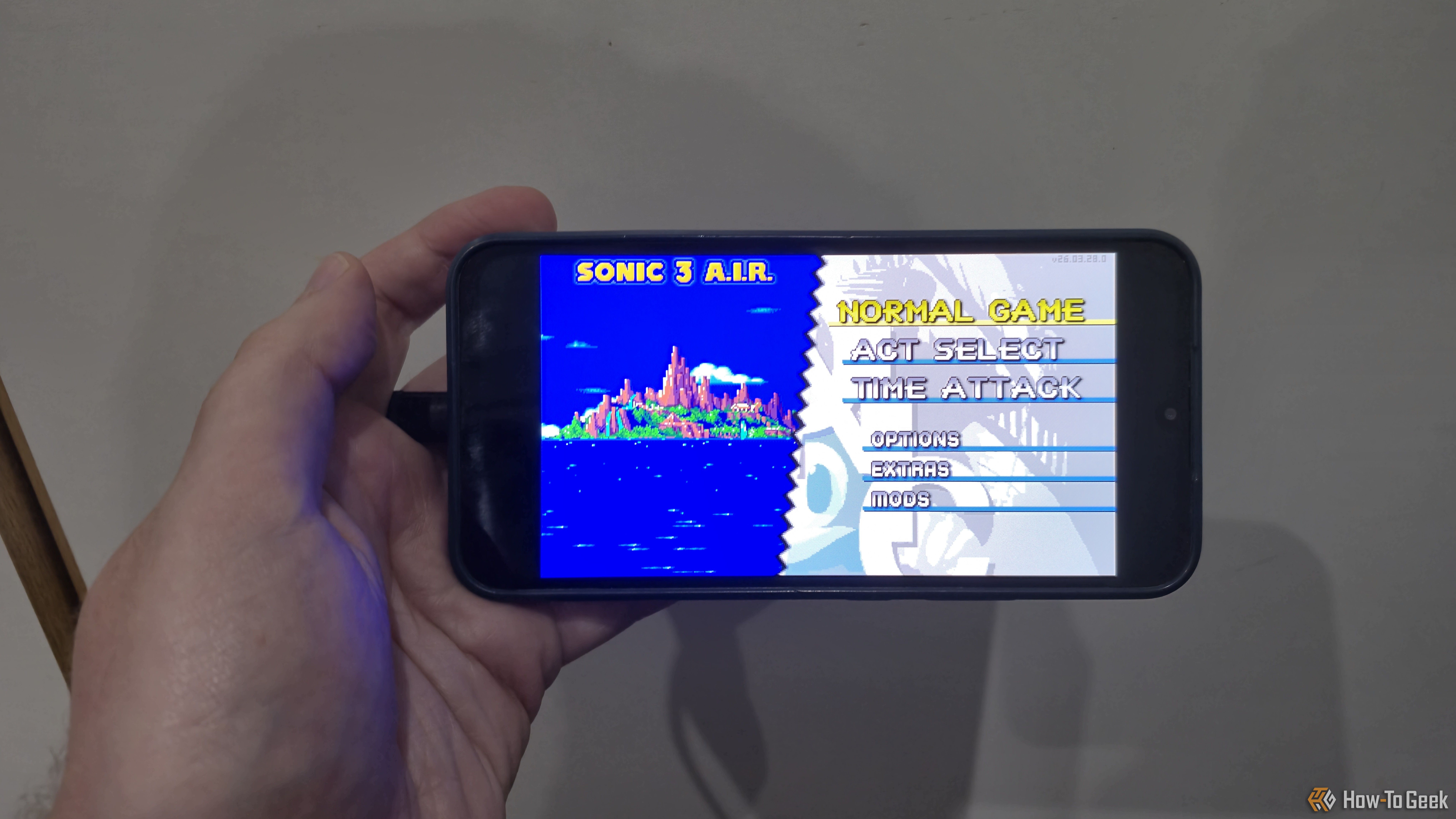 Shot of the menu for Sonic 3 Angel Island Revisited