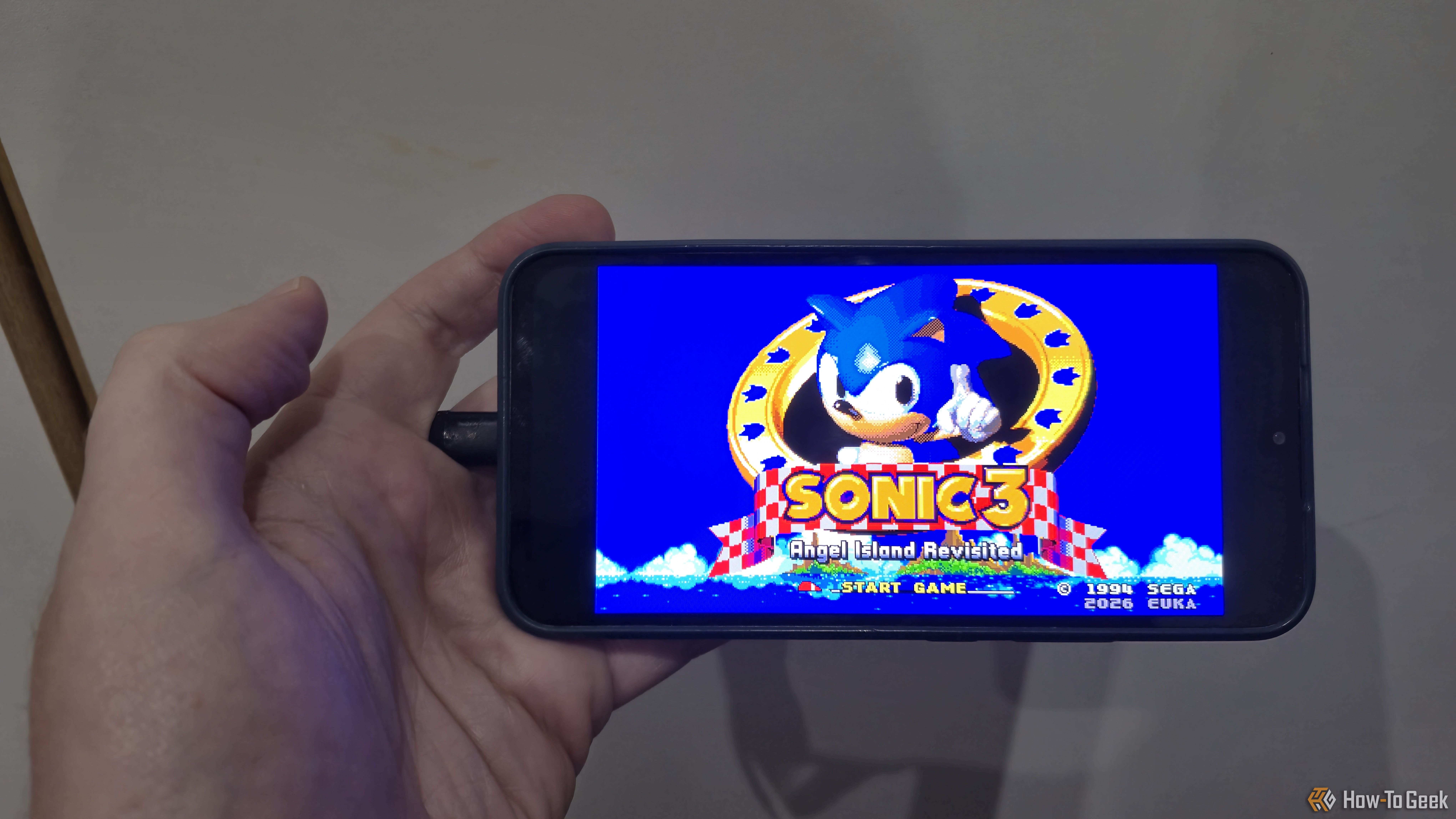 Shot of the home screen for Sonic 3 Angel Island Revisited.