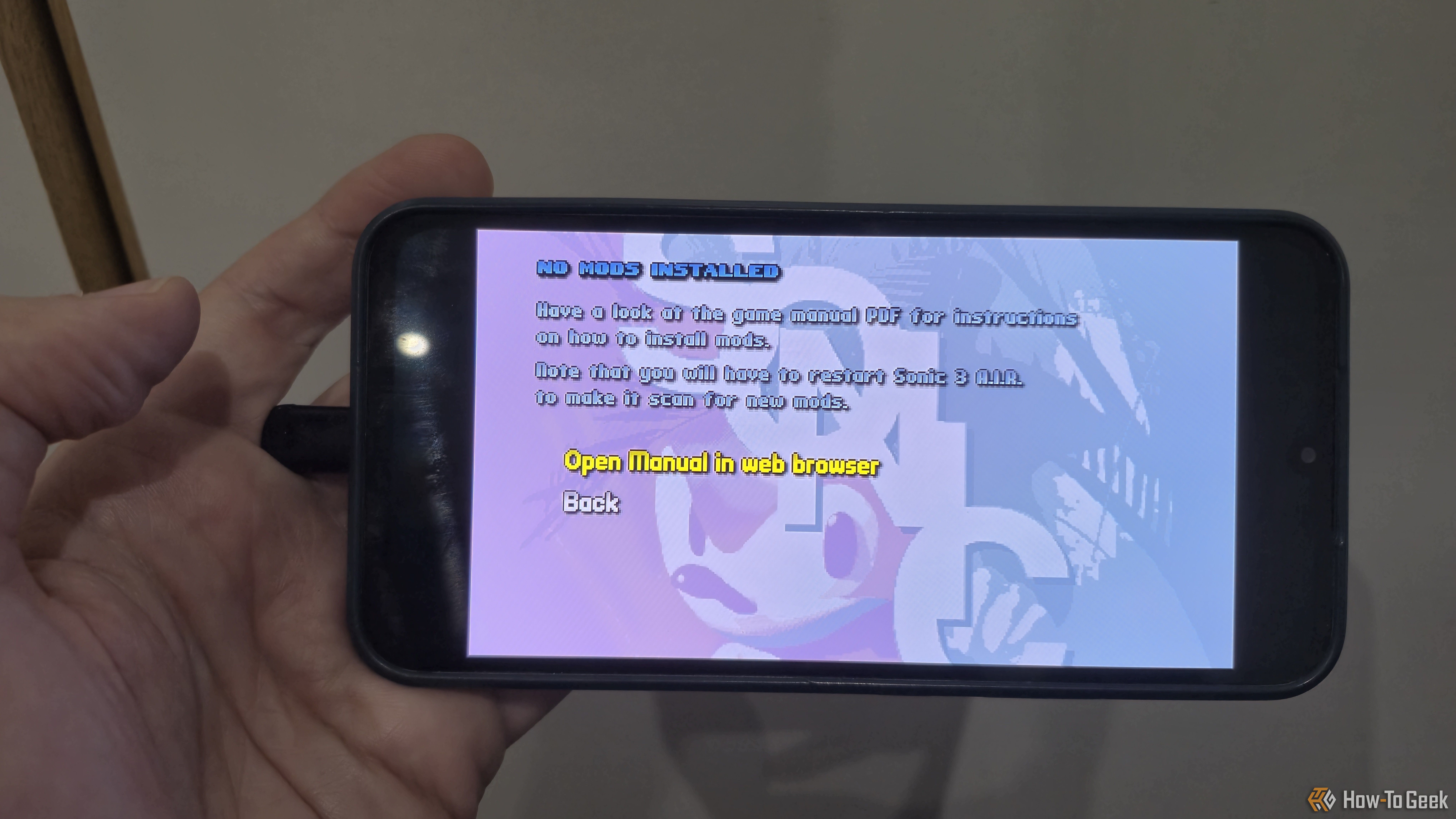 Shot of the mods screen for Sonic 3 Angel Island Revisited.