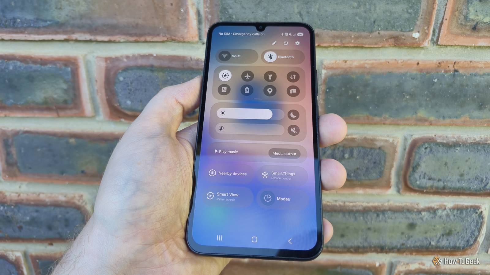 Shot of a Samsung Galaxy device with the Quick Settings panel open.
