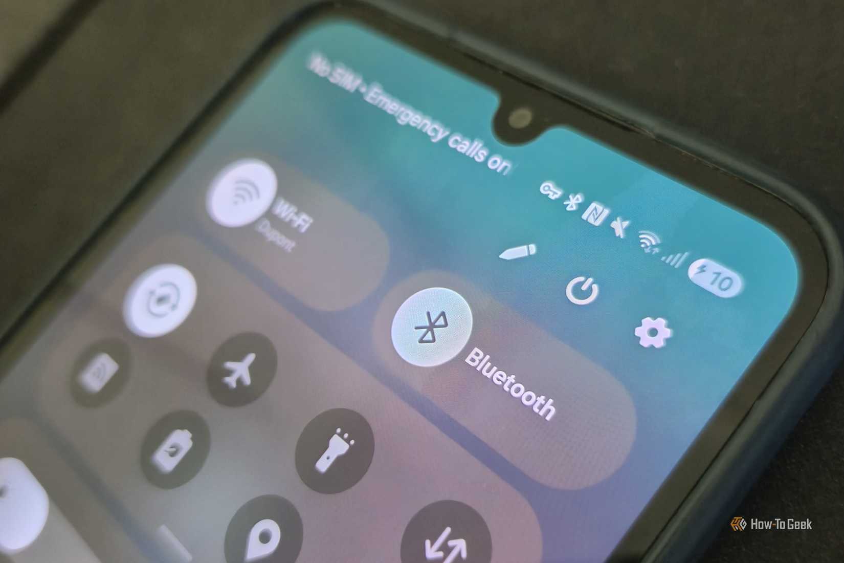 Shot of the open quick panel on a Samsung Galaxy device.