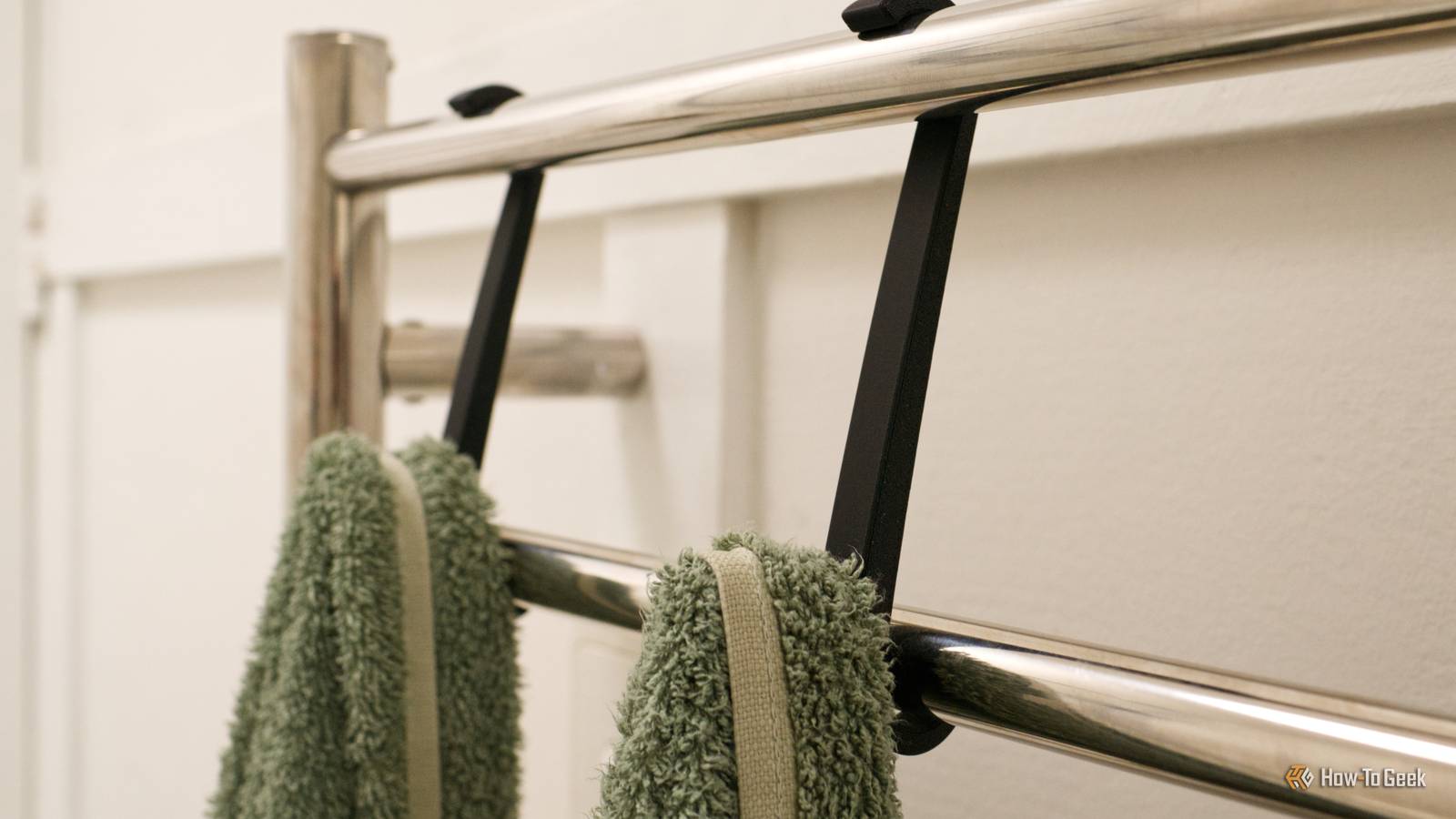 3D-printed towel rail hooks.