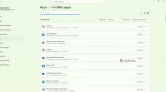 A user going to Windows 11 Settings and then going to Apps and then Installed Apps.
