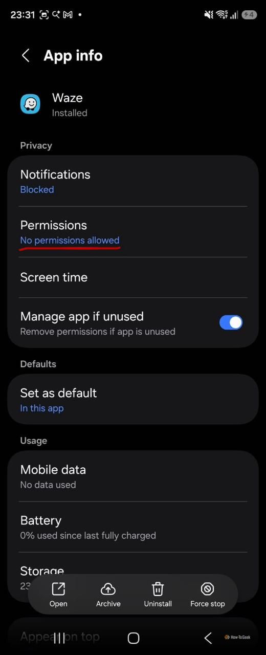 App info Waze
