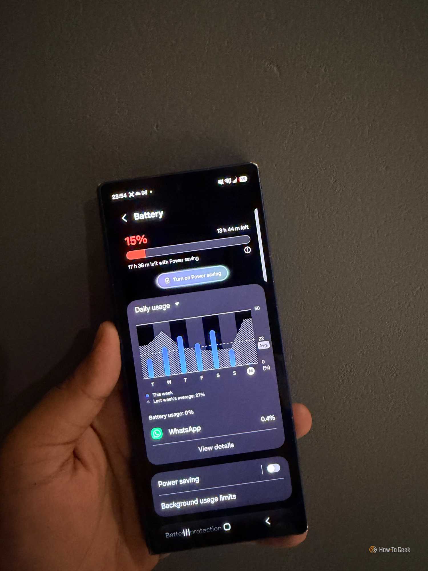 Battery usage in Fold 6
