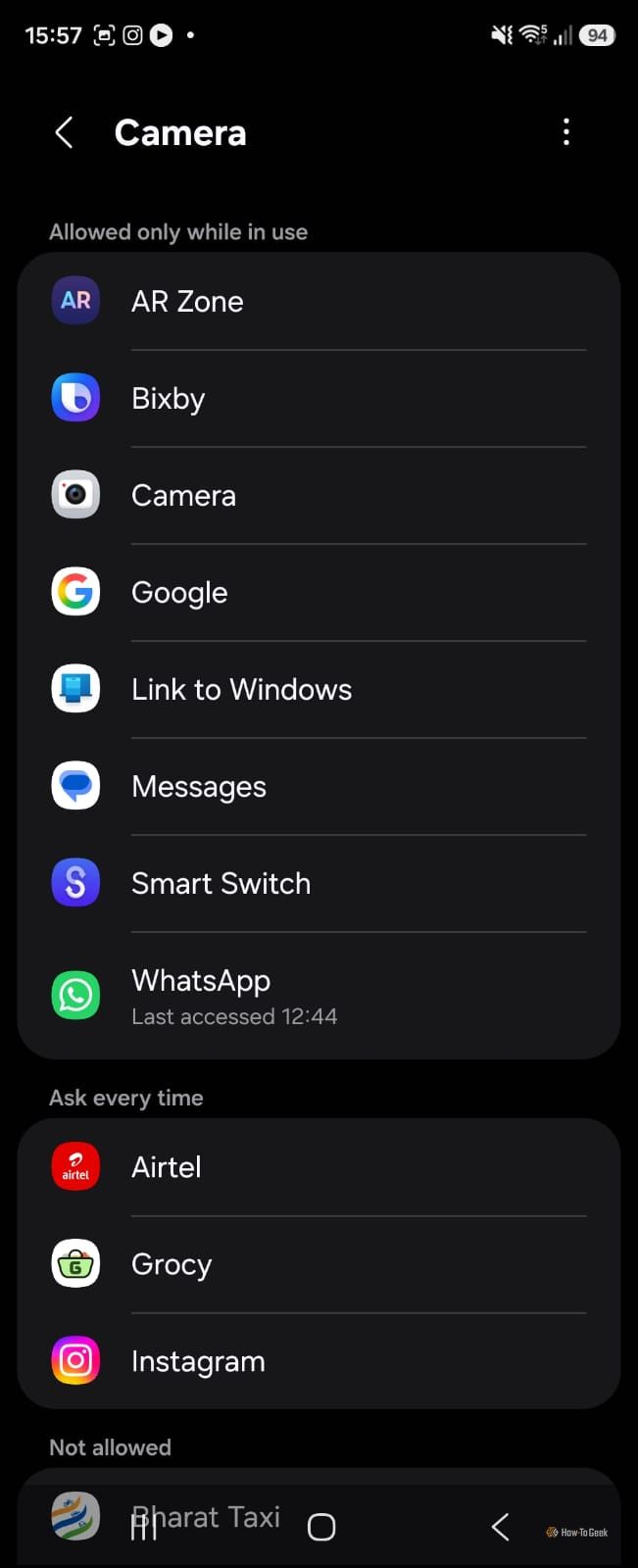 Camera permissions