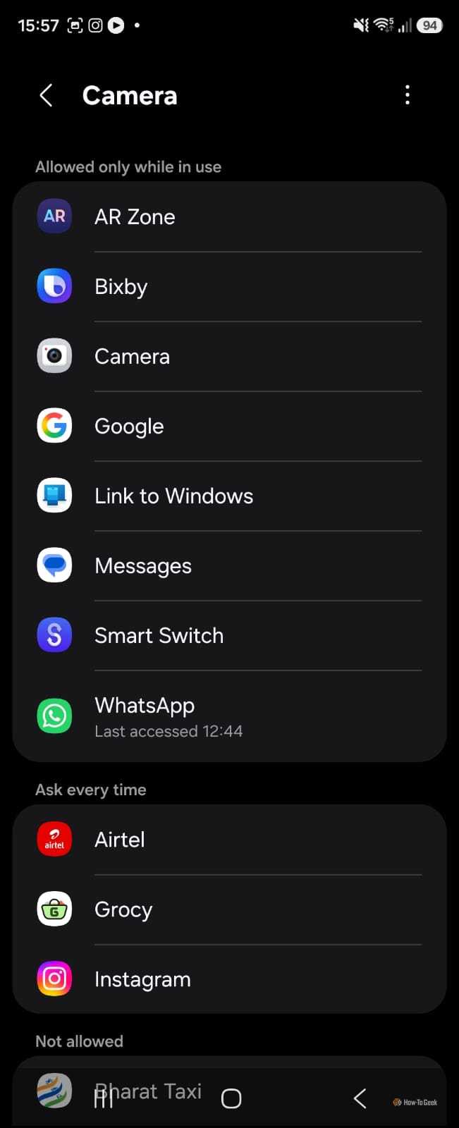 Camera permissions