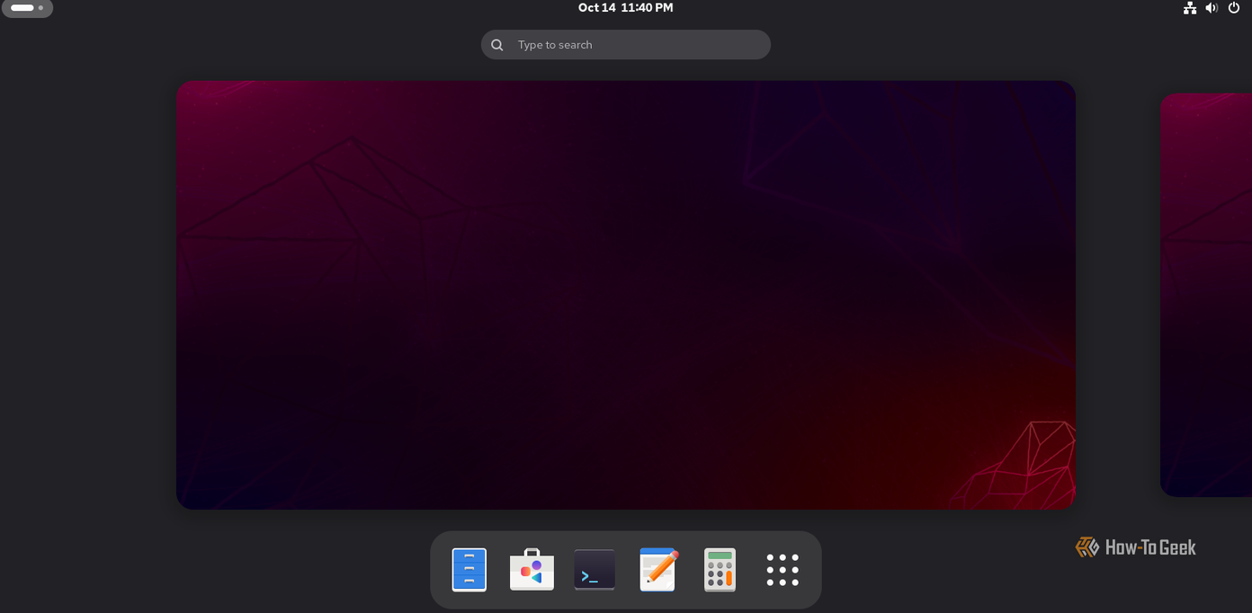 A screenshot of Rocky Linux's desktops view.