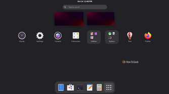 A screenshot of Rocky Linux's app panel.