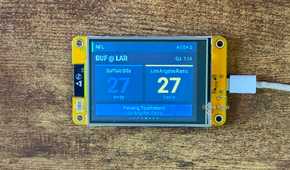 Cheap Yellow Display NFL scoreboard showing Buffalo Bills at Los Angeles Rams tied 27 27 with a Los Angeles Rams Passing Touchdown alert.