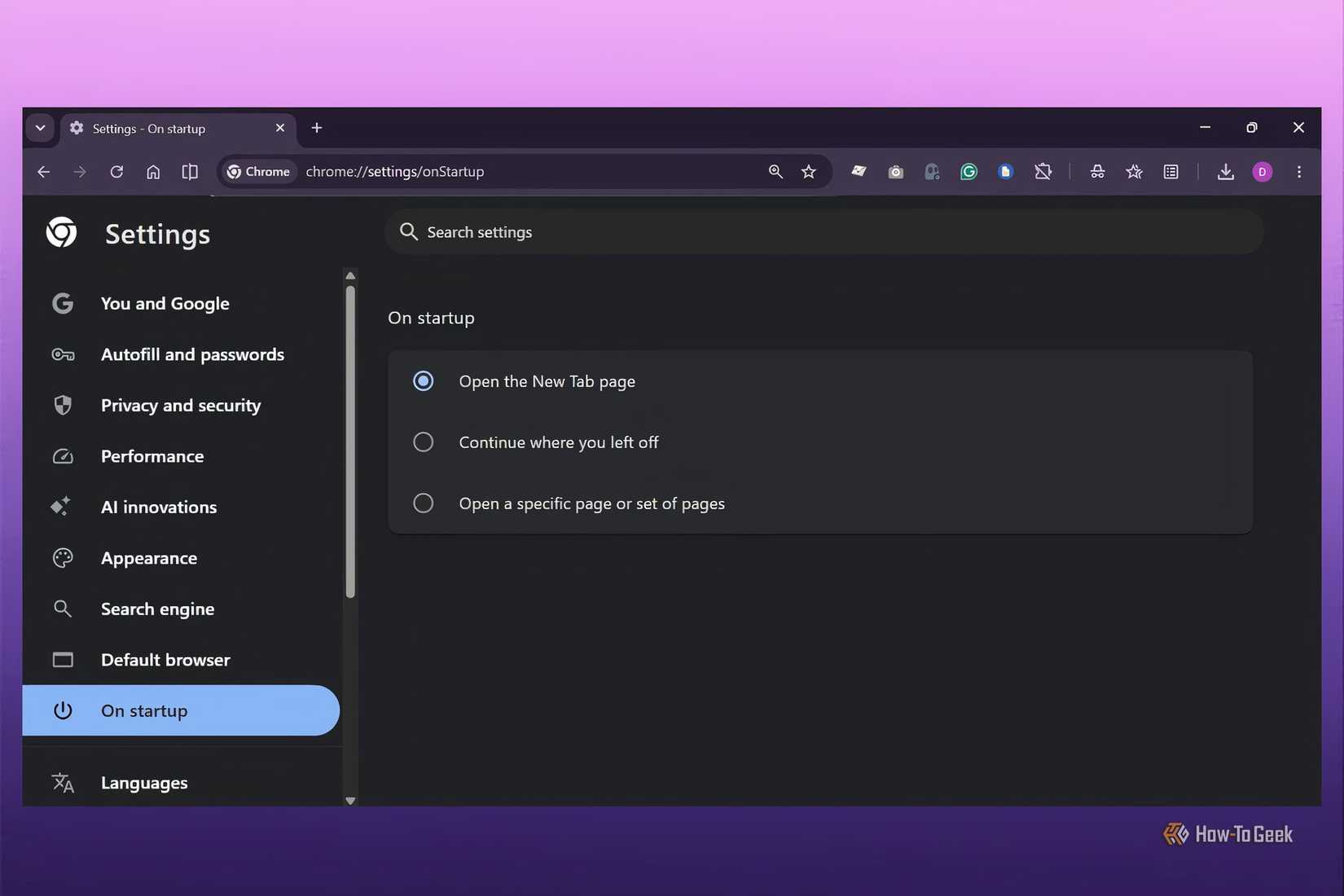 Disable Chrome continue where you left off feature.