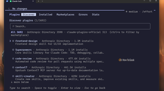 Claude Code CLI plugin Discover tab listing 3692 plugins led by frontend-design and Superpowers.