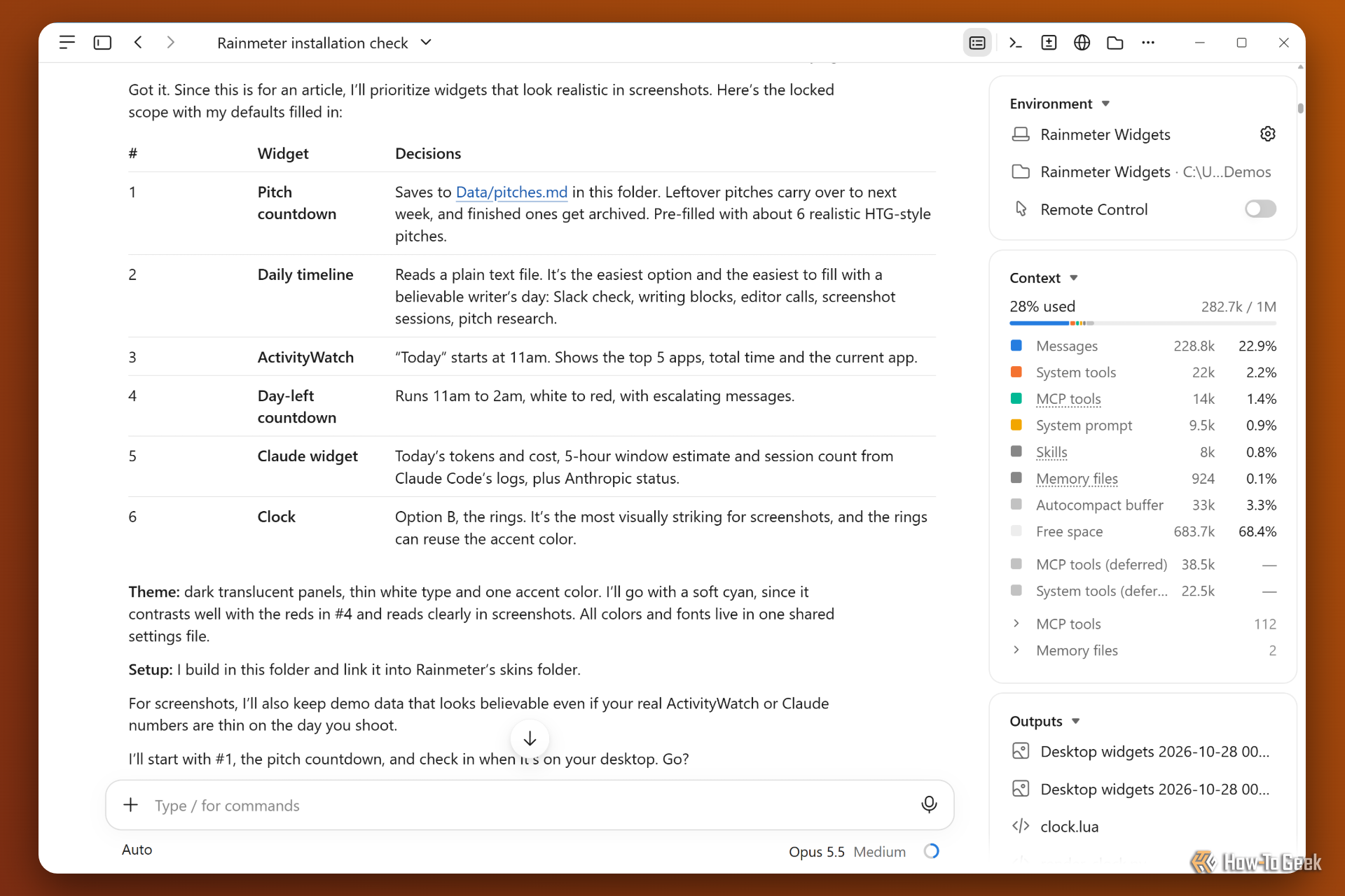 I built my own Windows desktop widgets using Claude, and it only takes ...