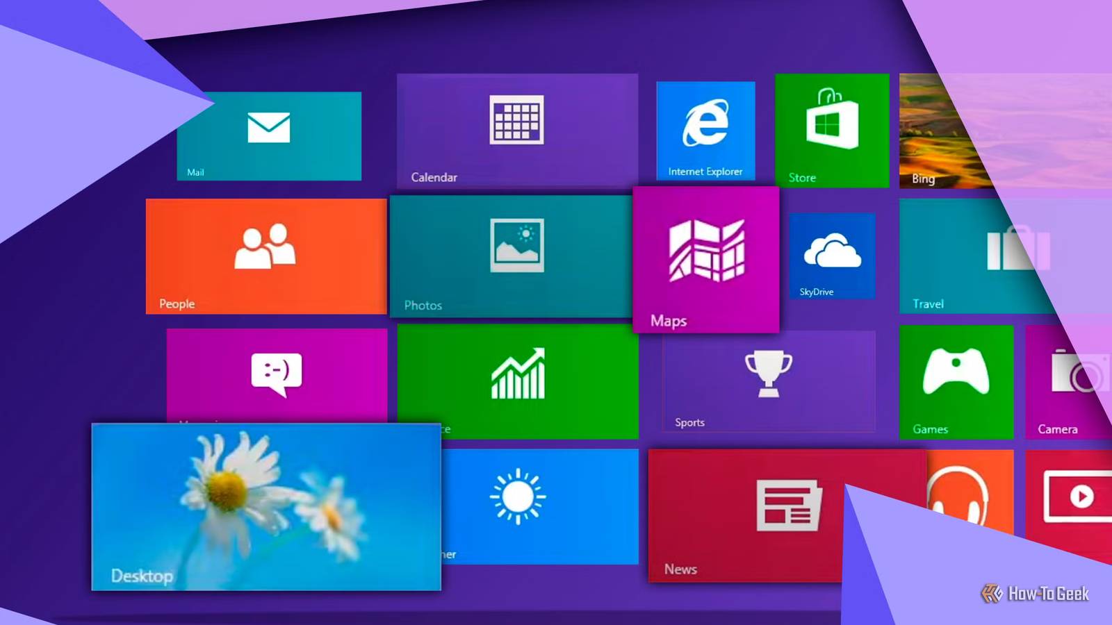 A conceptual image with the Windows 8 start screen.