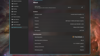 COSMIC Settings About page showing Pop!_OS 24.04 LTS running the COSMIC desktop on Wayland.