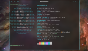 COSMIC Terminal showing fastfetch output for Pop!_OS 24.04 with COSMIC 1.0.0 on Wayland.