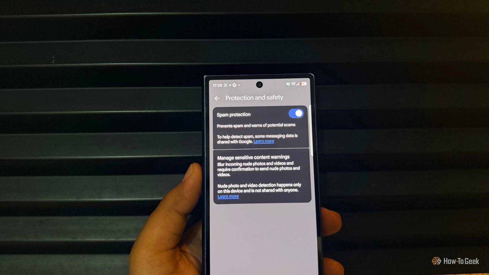 Enhanced protection on in Google messages