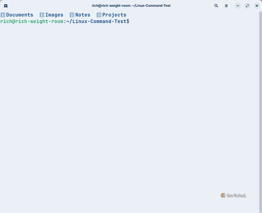 The Eza utility displays four folders with blue names and file-type icon symbols in the Zorin OS terminal.