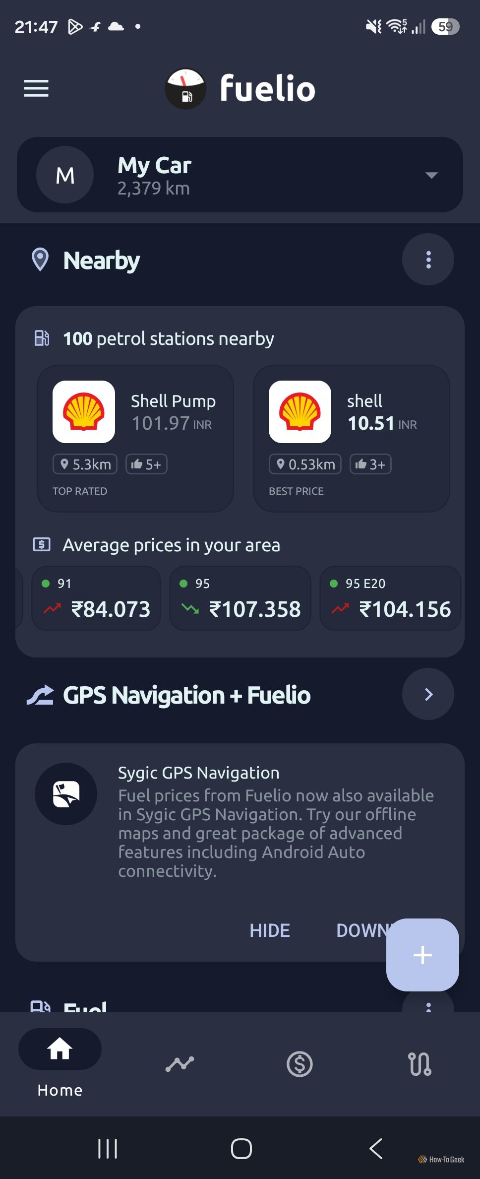 Fuelio homepage