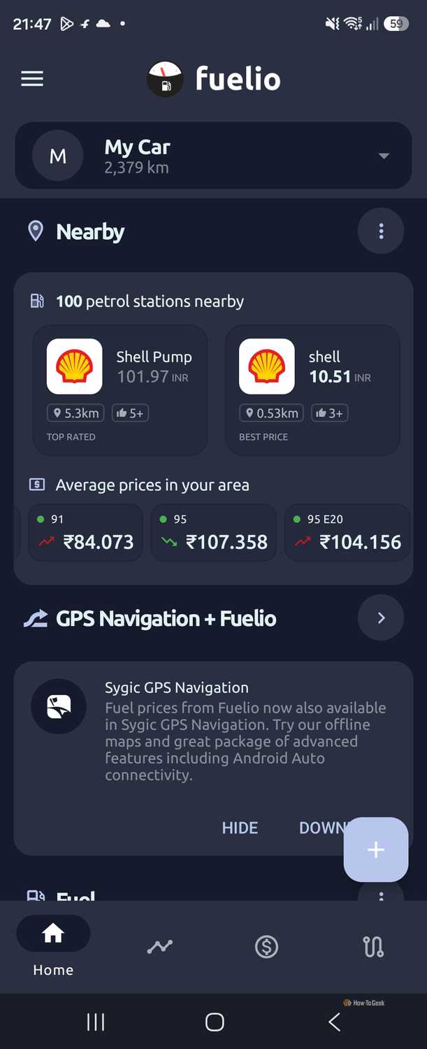 Fuelio homepage