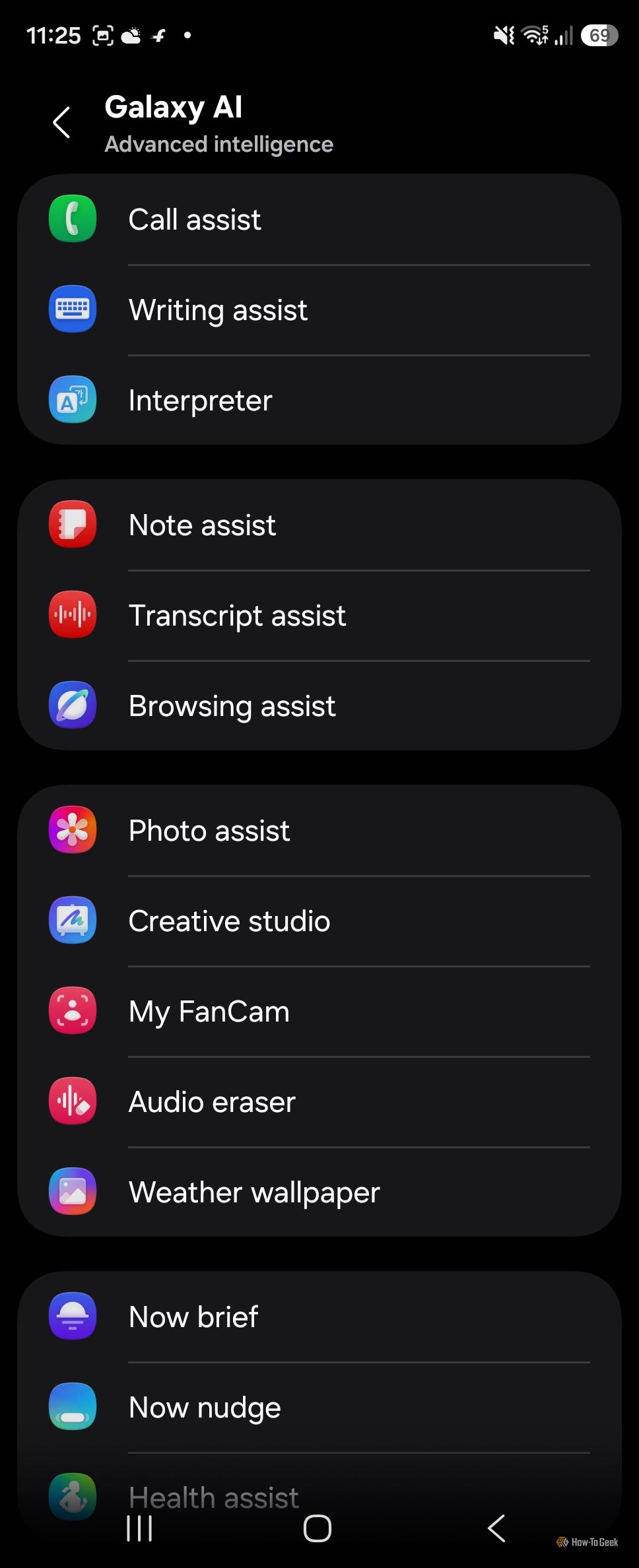 Galaxy AI settings
