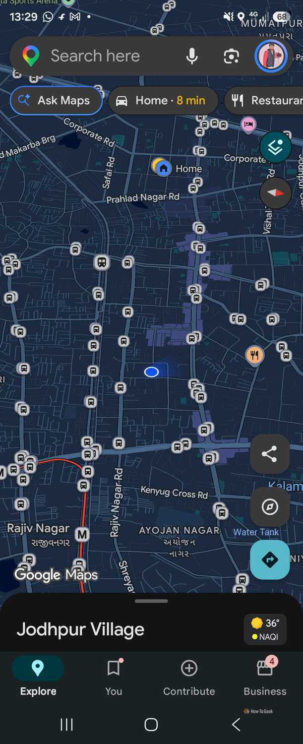 Google Maps home page