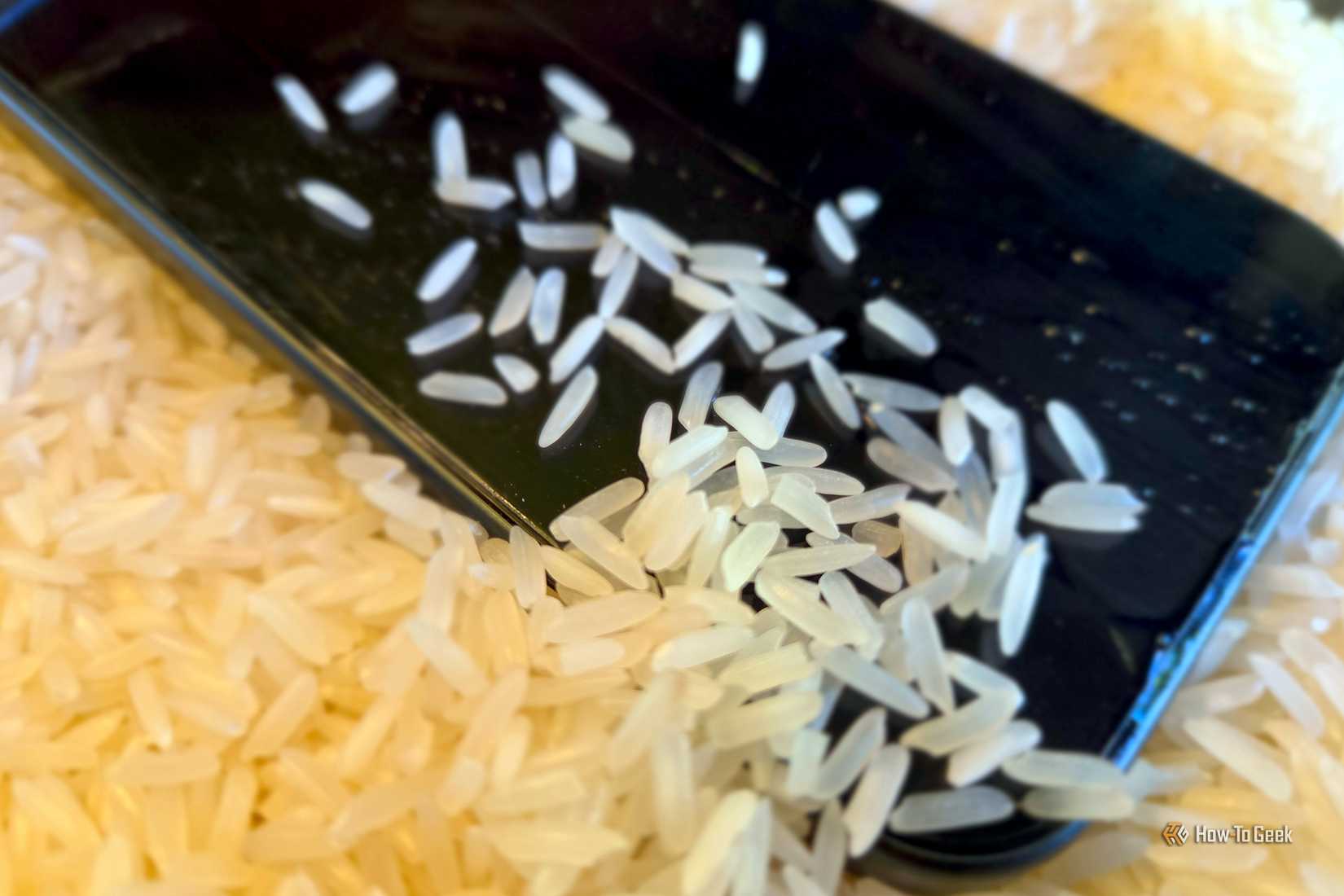 Google Pixel phone in rice 5