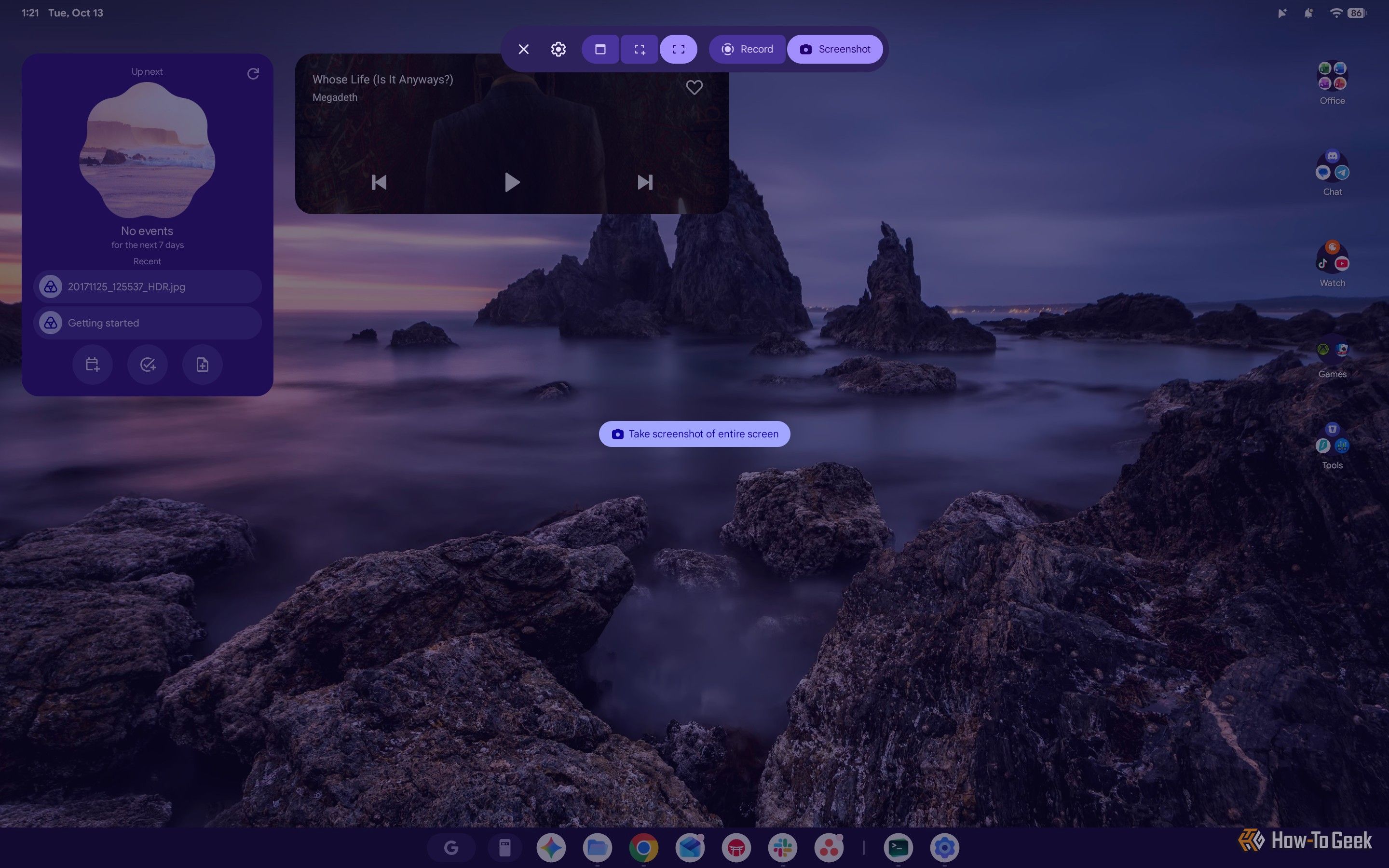 Screenshot of Googlebook OS' Screen Capture tool.