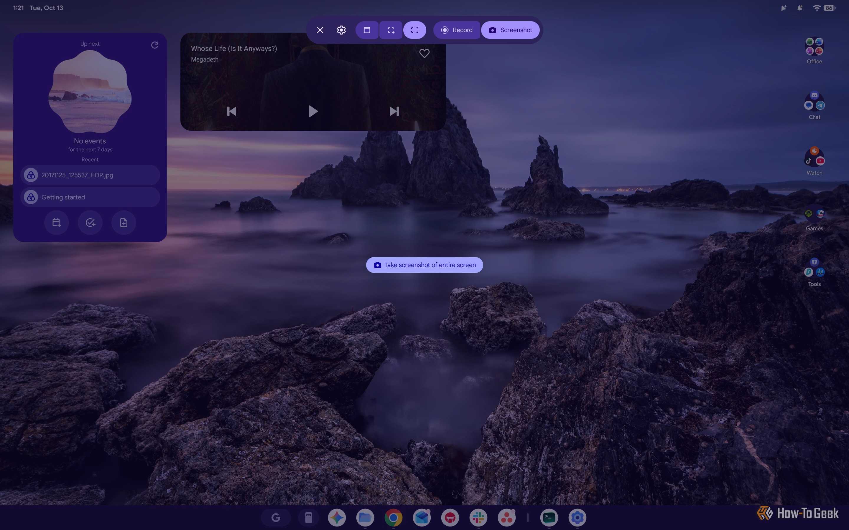 Screenshot of Googlebook OS' Screen Capture tool.