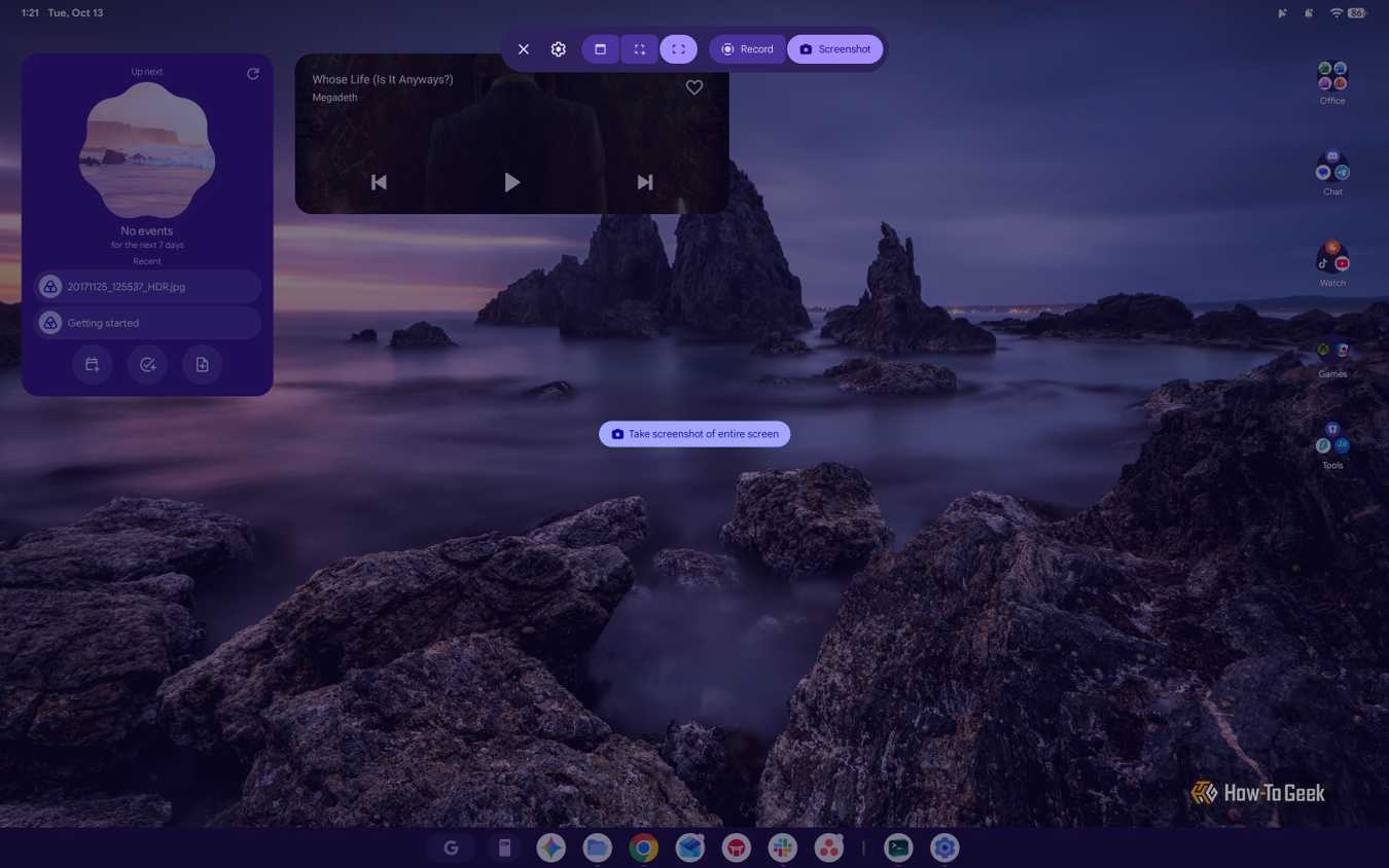 Screenshot of Googlebook OS' Screen Capture tool.