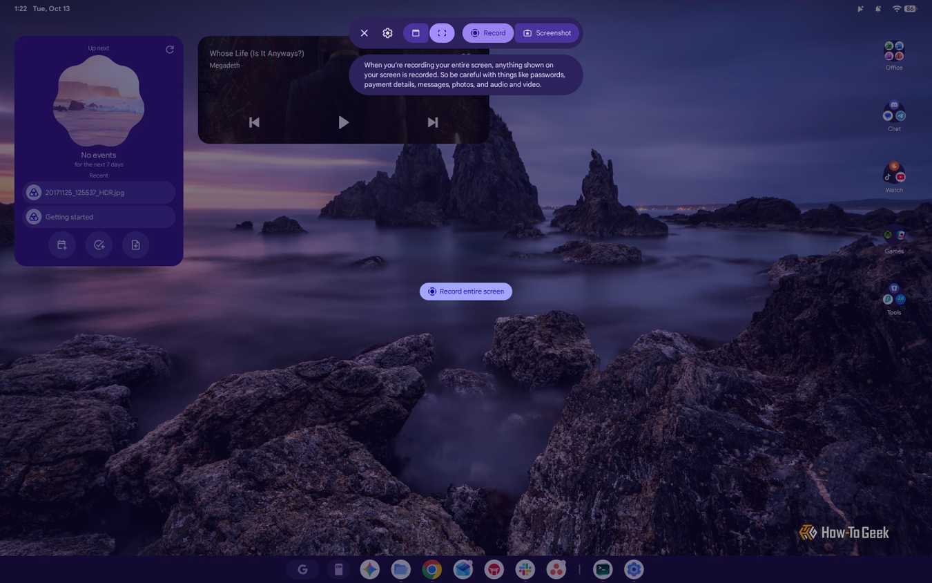 Screenshot of Googlebook OS' Screen Capture tool.