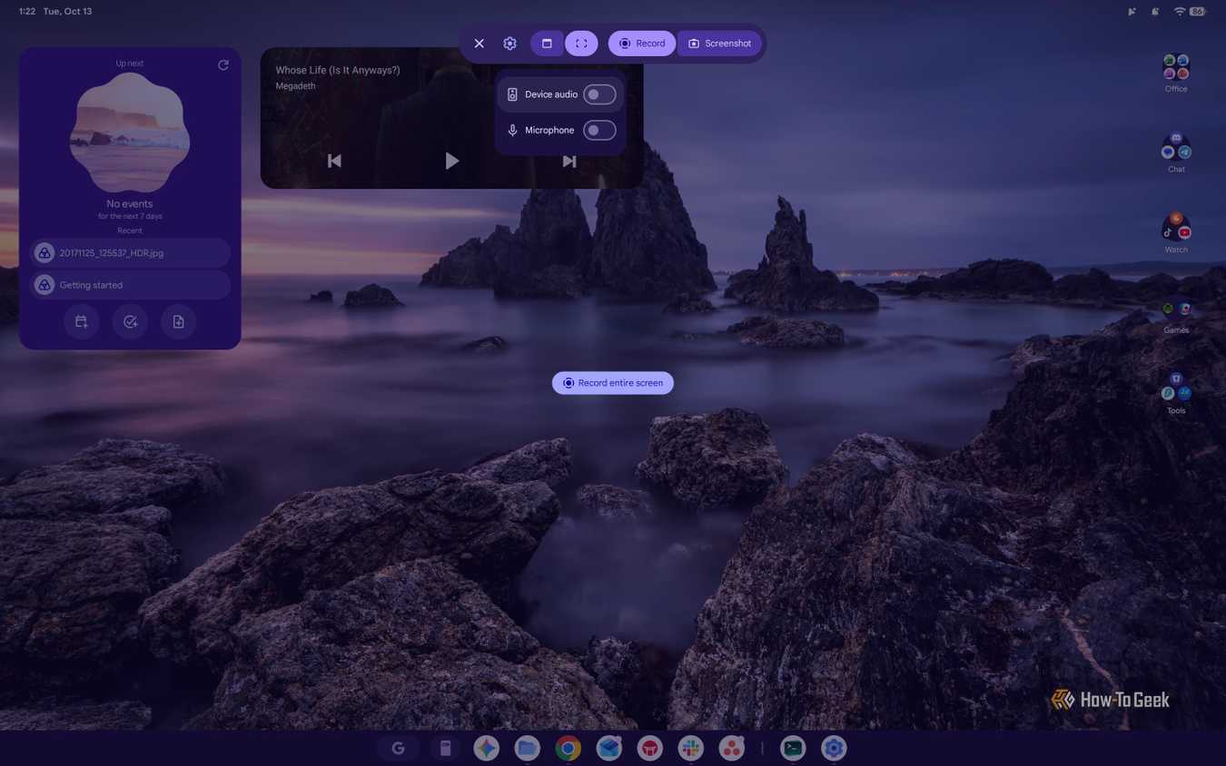 Screenshot of Googlebook OS' Screen Capture tool.