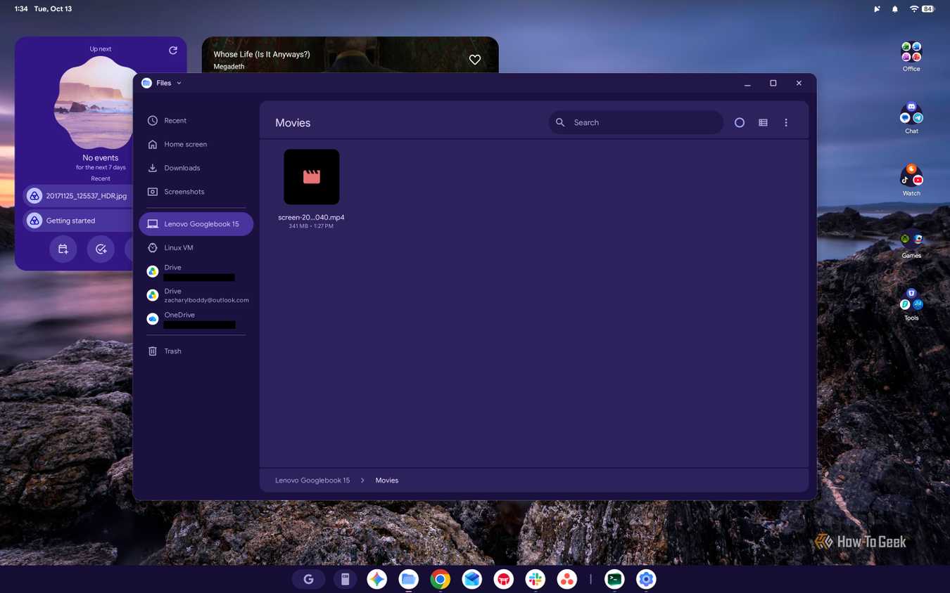 Screenshot of Googlebook OS' Files app.