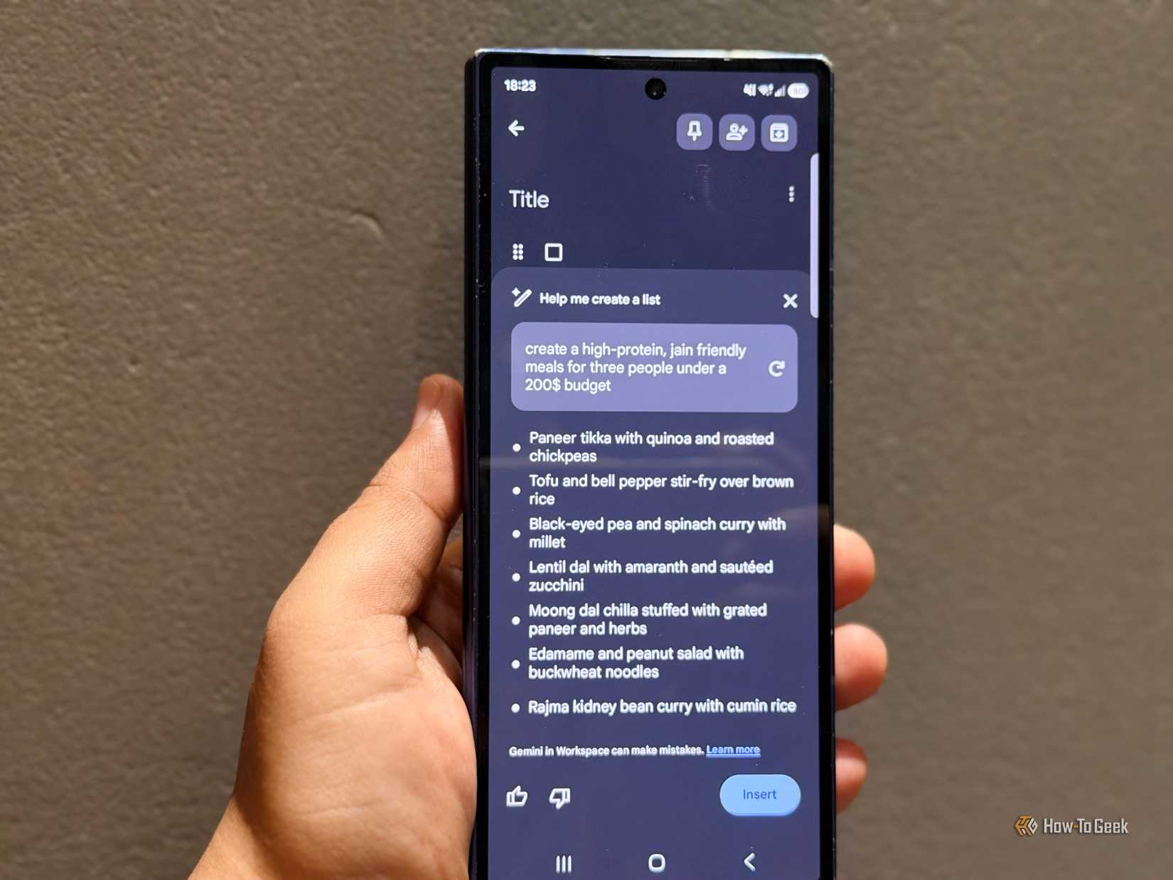 Help me create list in Google Keep