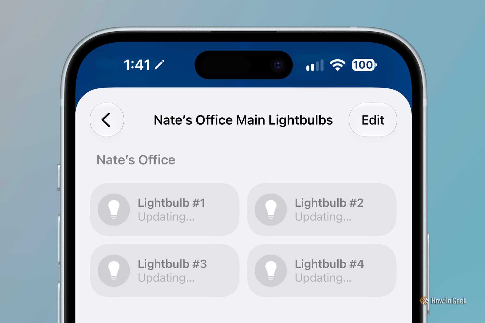 Smart bulbs offline in the Apple Home app on an iPhone.