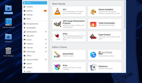 KDE Discover software center home page running on Lubuntu LXQt.