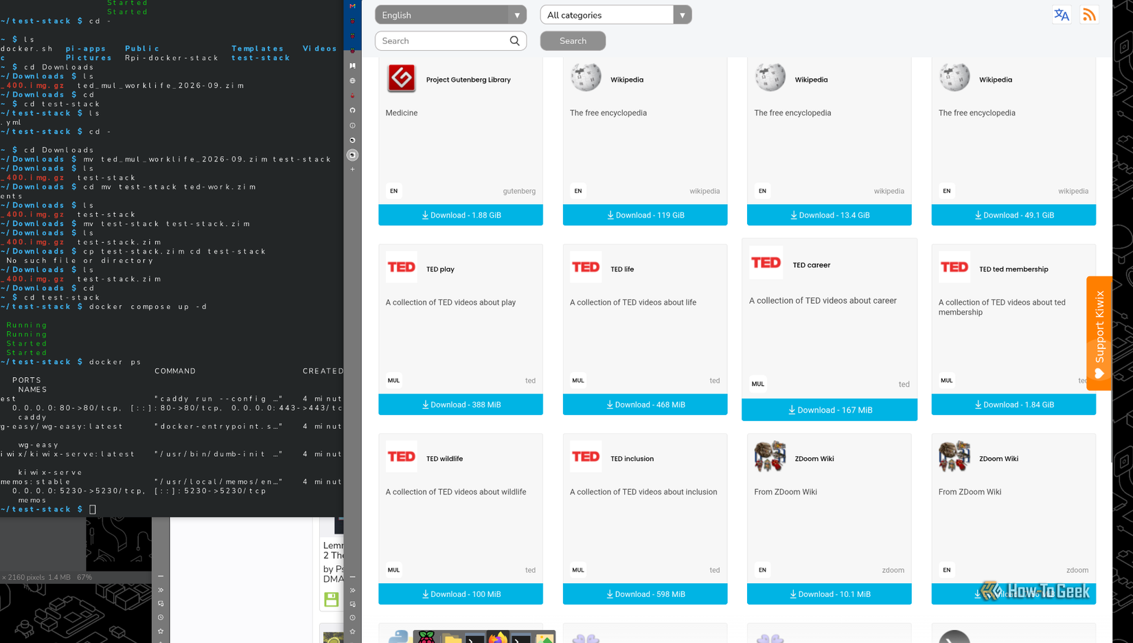I expected Docker to choke on my old Raspberry Pi, but Kiwix proved me wrong