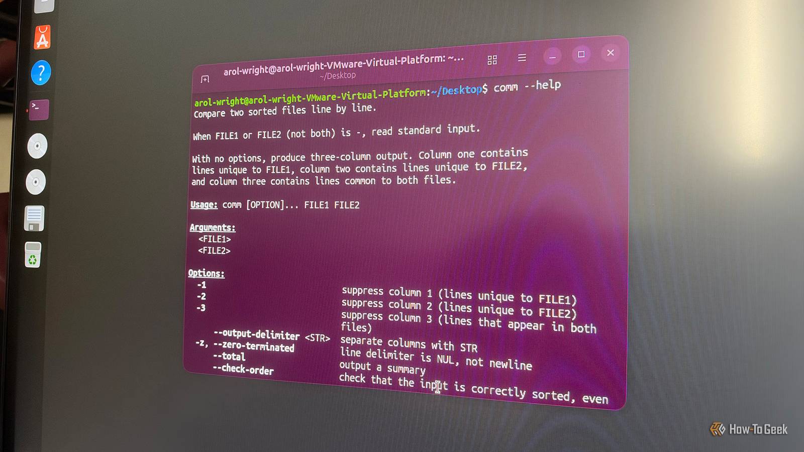 An image of Ubuntu Linux Command line.