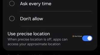 Location settings in Waze