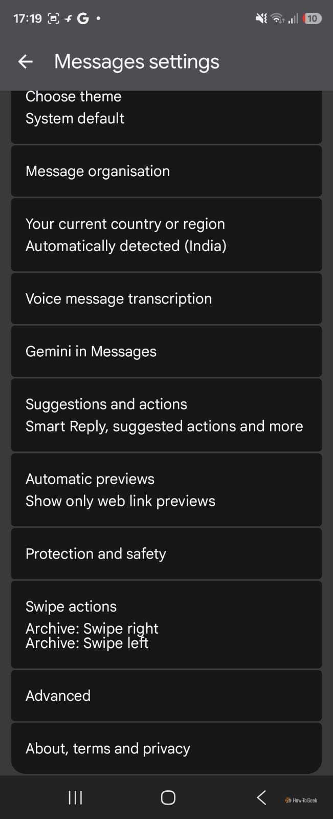 Message settings in Google Messages