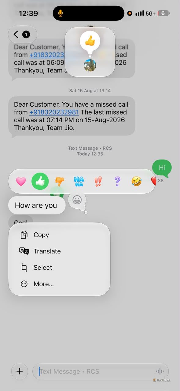 Messages on iPhone
