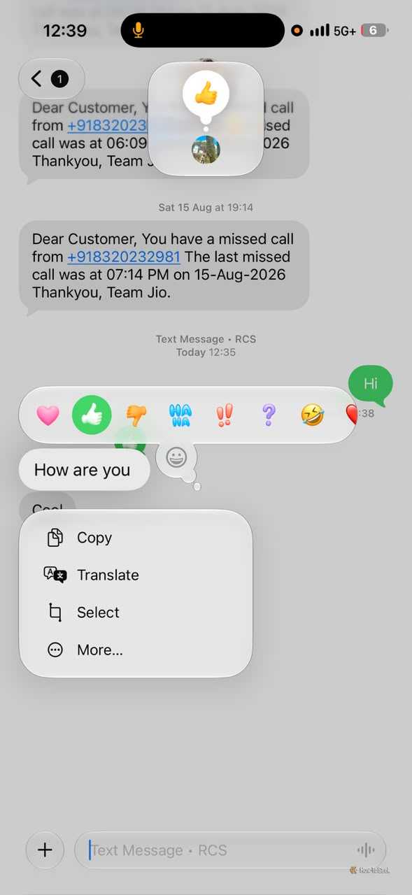 Messages on iPhone