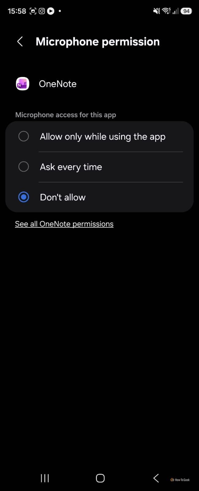 Microphone permissions onenote