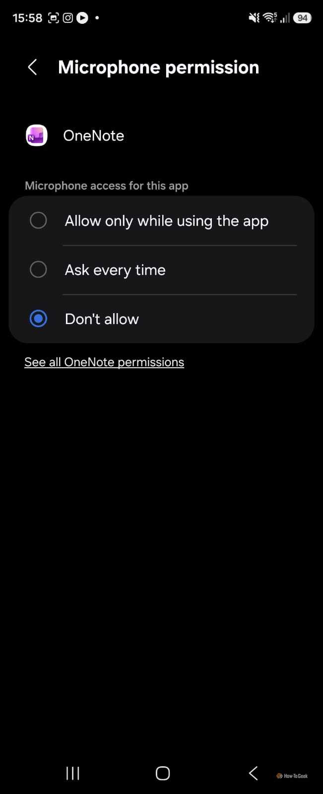 Microphone permissions onenote